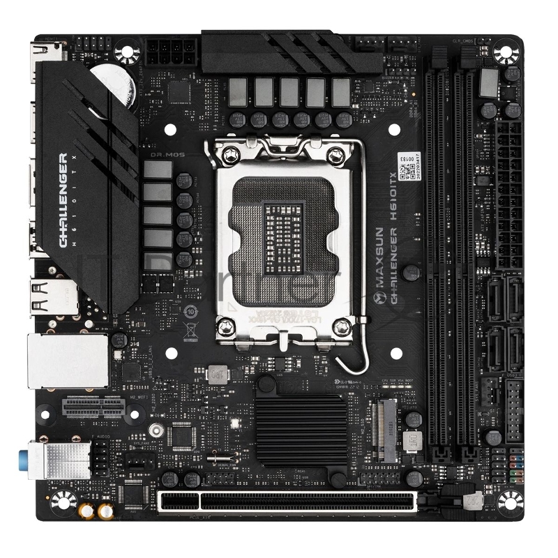 Материнская плата MAXSUN MS-Challenger H610ITX 2Lan V3, LGA1700, H610, 2*DDR4 2*SATA3, M.2, 2*USB 3.2, 3*USB 2.0, 1*PCIEx16, 2*HDMI+DP, mITX