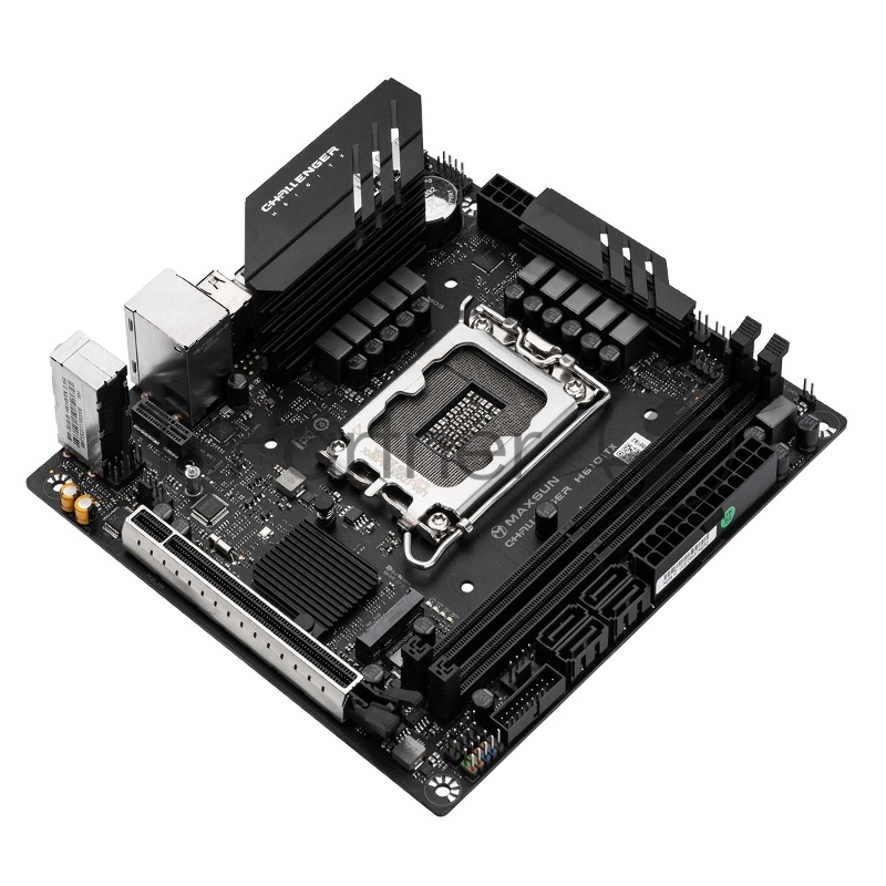 Материнская плата MAXSUN MS-Challenger H610ITX 2Lan V3, LGA1700, H610, 2*DDR4 2*SATA3, M.2, 2*USB 3.2, 3*USB 2.0, 1*PCIEx16, 2*HDMI+DP, mITX