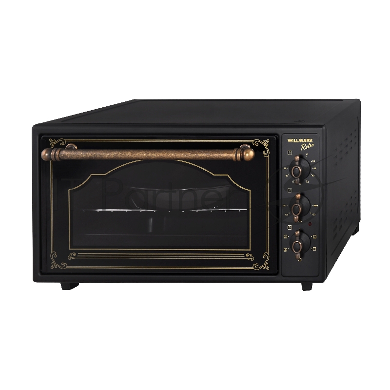 Мини-печь WILLMARK WOF-505BLR (50л,конвек, эм.поверх,лампа,таймер,ретро черн ., 1500Вт)