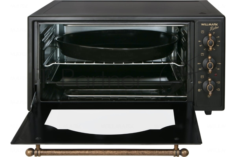 Мини-печь WILLMARK WOF-505BLR (50л,конвек, эм.поверх,лампа,таймер,ретро черн ., 1500Вт)