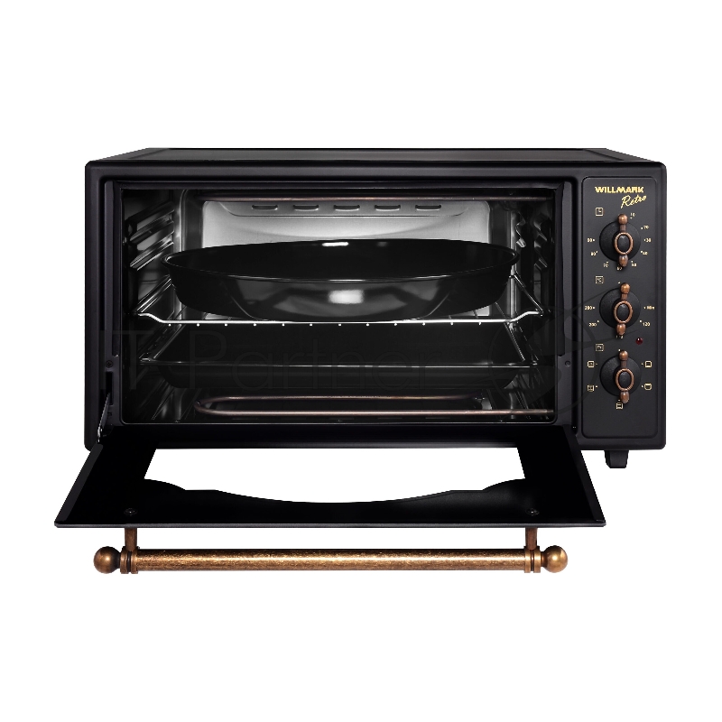 Мини-печь WILLMARK WOF-505BLR (50л,конвек, эм.поверх,лампа,таймер,ретро черн ., 1500Вт)