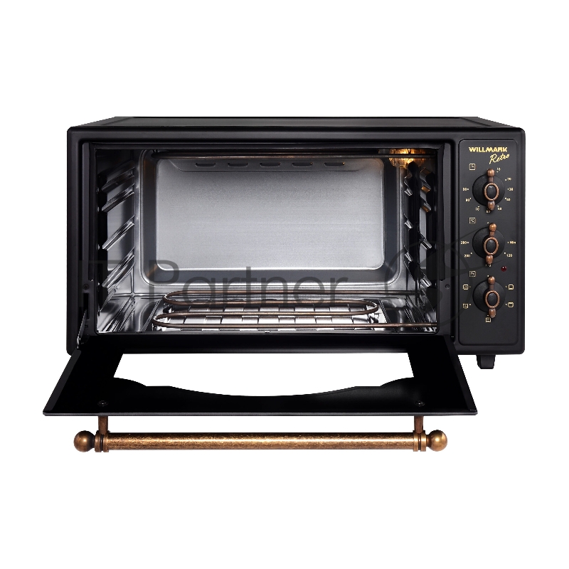 Мини-печь WILLMARK WOF-505BLR (50л,конвек, эм.поверх,лампа,таймер,ретро черн ., 1500Вт)
