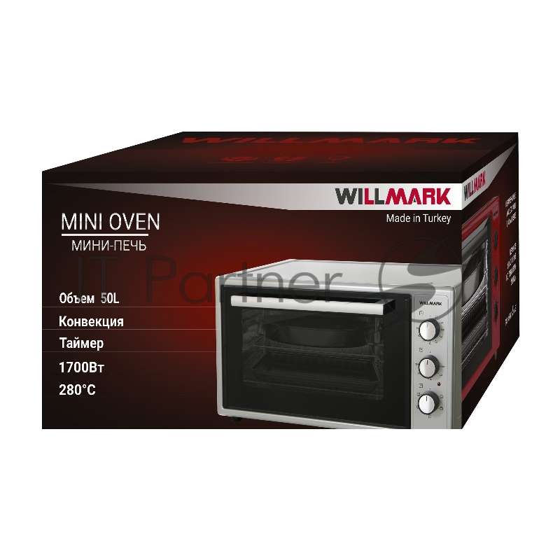 Мини-печь WILLMARK WOF-505G (50л,конвекция, эмал.внутр.поверх,лампа,таймер 1500Вт)
