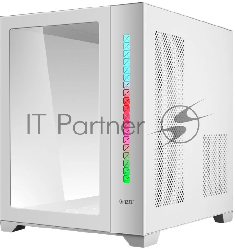 Корпус Ginzzu V450 RGB Белый CRC6 FAN12CM RGB*3