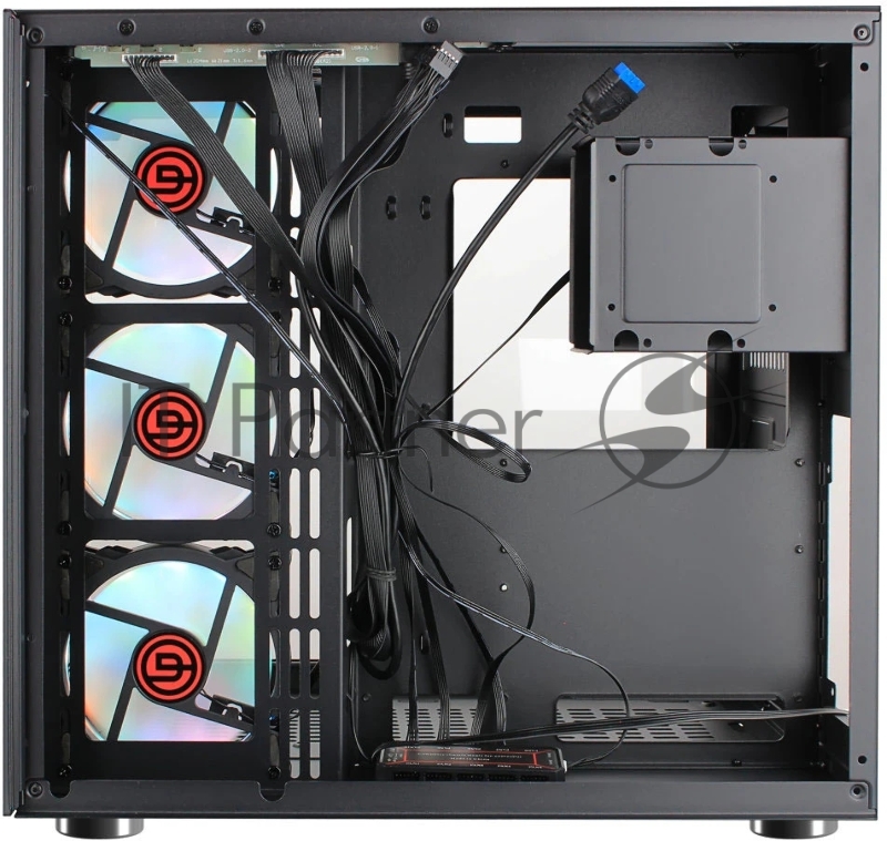 Корпус Ginzzu V530 RGB подсветка, контроллер CRC10, 4* 12R6 FAN 12CM RGB закаленное стекло 1*USB 3.0,1*USB 2.0, AU ATX