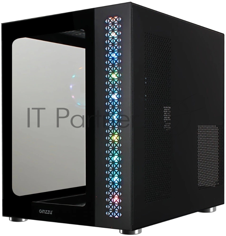 Корпус Ginzzu V530 RGB подсветка, контроллер CRC10, 4* 12R6 FAN 12CM RGB закаленное стекло 1*USB 3.0,1*USB 2.0, AU ATX