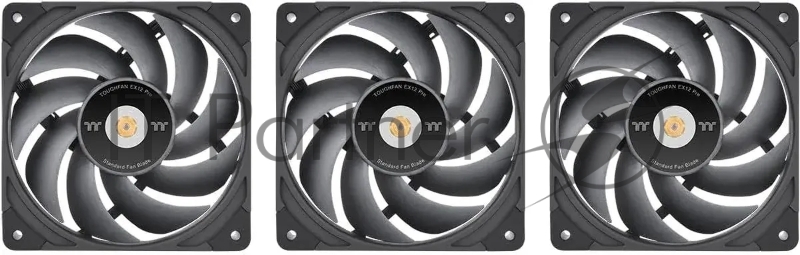 Вентилятор Thermaltake Toughfan EX12 Pro реверсивный 120x120x25mm черный 4-pin 22.6-29.8dB Ret (CL-F171-PL12BL-A)