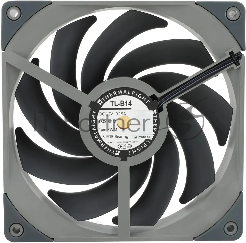 Вентилятор Thermalright TL-B14 140x140x25mm черный 4-pin 27.6dB 245gr Ret