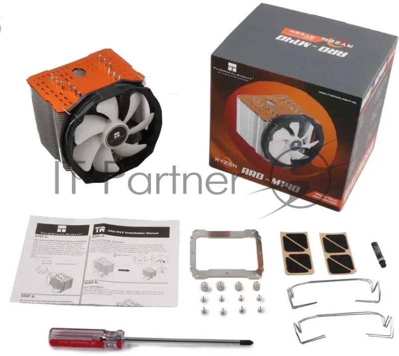 Устройство охлаждения(кулер) Thermalright ARO-M14O Soc-AM5/AM4 черный/белый 4-pin 15-21dB Al+Cu 240W 880gr Ret