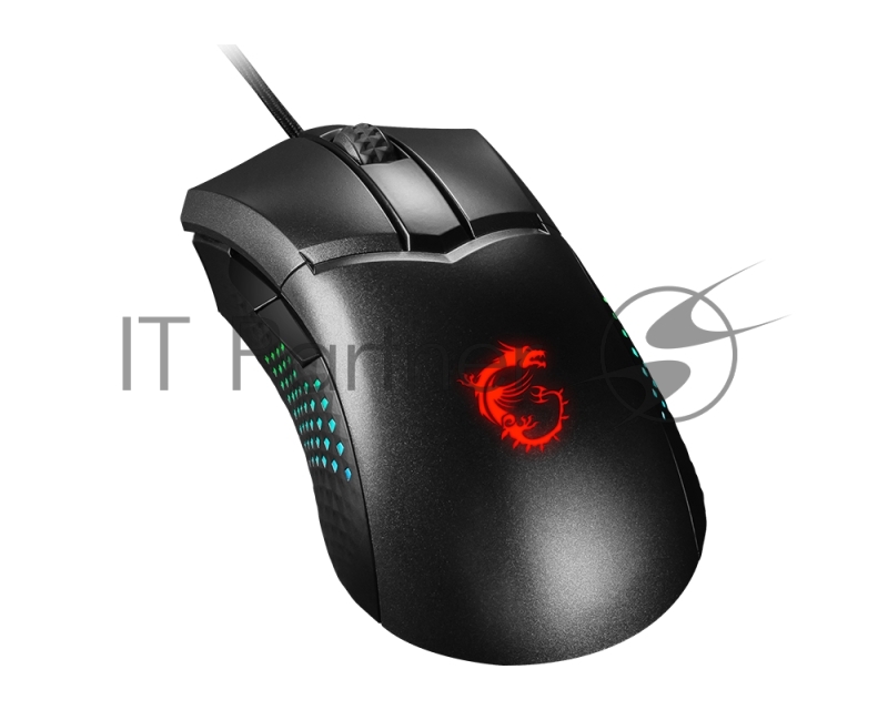 Мышь проводная Gaming Mouse MSI Clutch GM51 Lightweight, Wired, FriXionFree cable, DPI 6400 (max. 26000 by software), 3 Zone RGB lighting, Right handed, 75g, Black