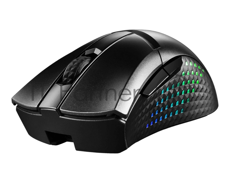 Мышь беспроводная Gaming Mouse MSI Clutch GM51 Lightweight, Wireless, DPI 6400 (max. 26000 by software), 3 Zone RGB lighting, Right handed, 85g, 550 mAH battery, charging dock & dongle, Black
