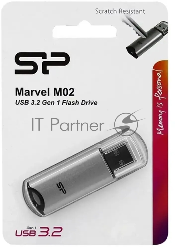 Флеш Диск Silicon Power 16GB Marvel M02 SP016GBUF3M02V1S USB3.0 серебристый