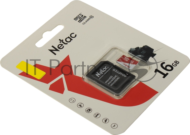Карта памяти Netac P500 ECO 16GB MicroSDHC C10 up to 80MB/s, retail pack with SD Adapter