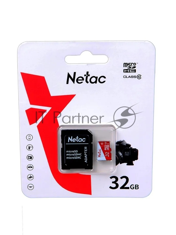 Карта памяти Netac P500 ECO 32GB MicroSDHC C10 up to 80MB/s, retail pack with SD Adapter