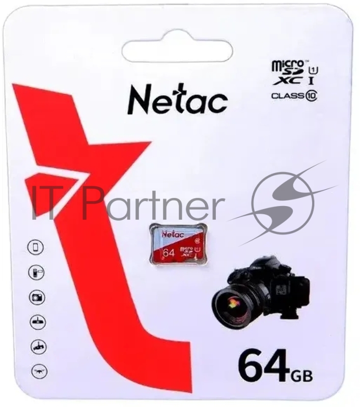 Карта памяти Netac P500 ECO 64GB MicroSDXC U1/C10 up to 80MB/s, retail pack card only