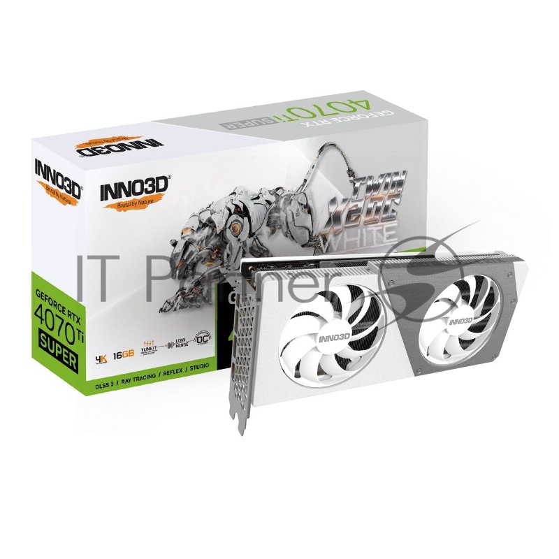 Видеокарта INNO3D RTX 4070 Ti Super Twin X2 OC WHITE//RTX4070Ti Super, HDMI, DP*3, 12G,D6X