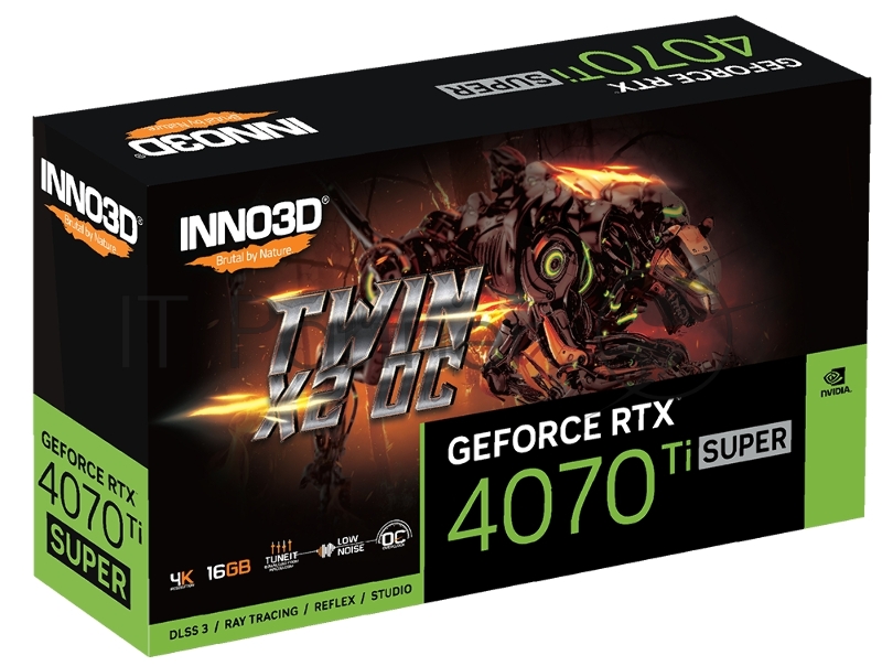 Видеокарта INNO3D RTX 4070 Ti Super Twin X2 OC//RTX4070Ti Super, HDMI, DP*3, 12G,D6X