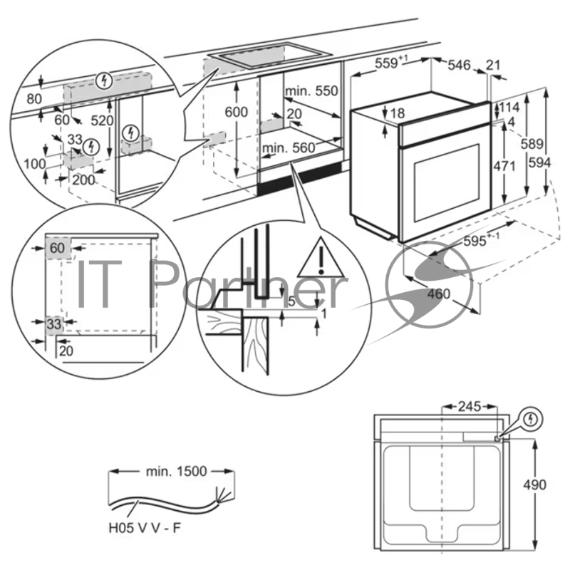 Электрический духовой шкаф встраиваемый с конвекцией AEG, приготовление на пару, объем 71 л, 8 режимов, автопрограммы
