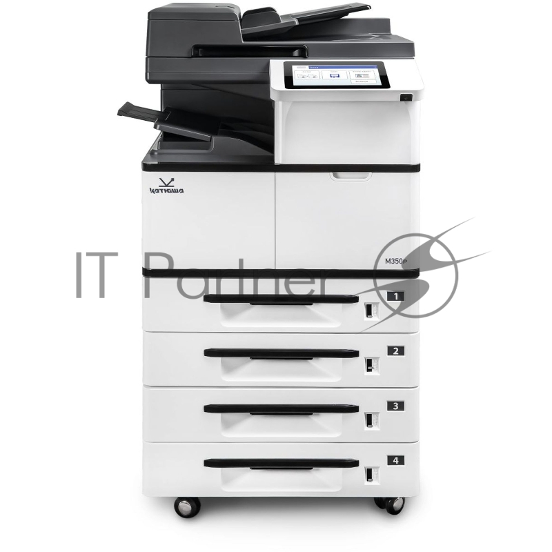 МФУ Катюша M350p принтер/копир/сканер, А3 формат, монохромный, 50 А4/мин, 1200 dpi. Сканер цвет/чб. CPU 1200 МГц, 4 ГБ RAM, Ethernet, USB, USB-host, 8 панель. Тонер в комплекте 10 000 отп. Российская сборка