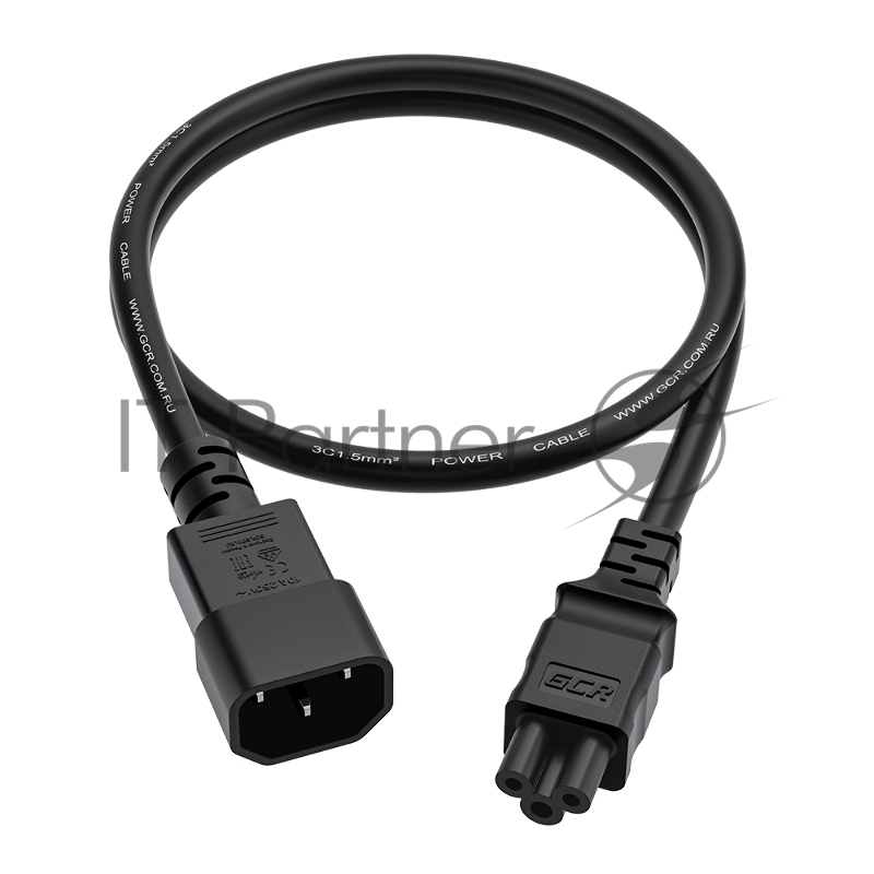 Кабель питания GCR PROF 1.5m, С14 - С5, черный, 3*1,5mm, GCR-55967