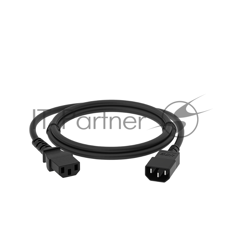 Кабель питания GCR PROF удлинитель 3.0m, С13 - С14, черный, 3*1,0mm, GCR-54338
