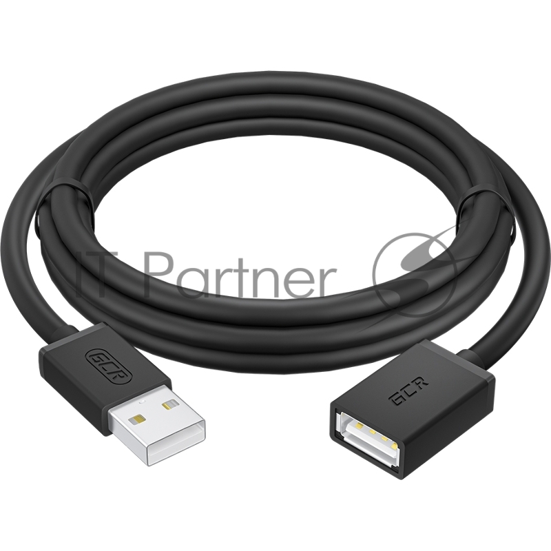 Удлинитель GCR 1.8m USB 2.0 AM/AF, черный, GCR-55071
