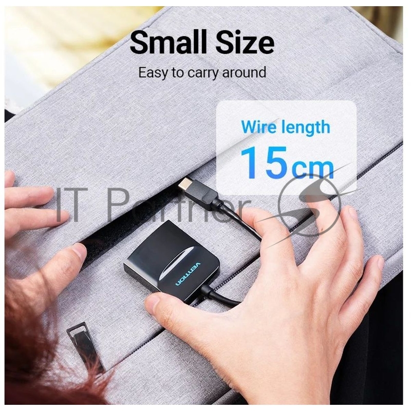 Мультимедиа конвертер Vention USB Type C M/HDMI F, Черный