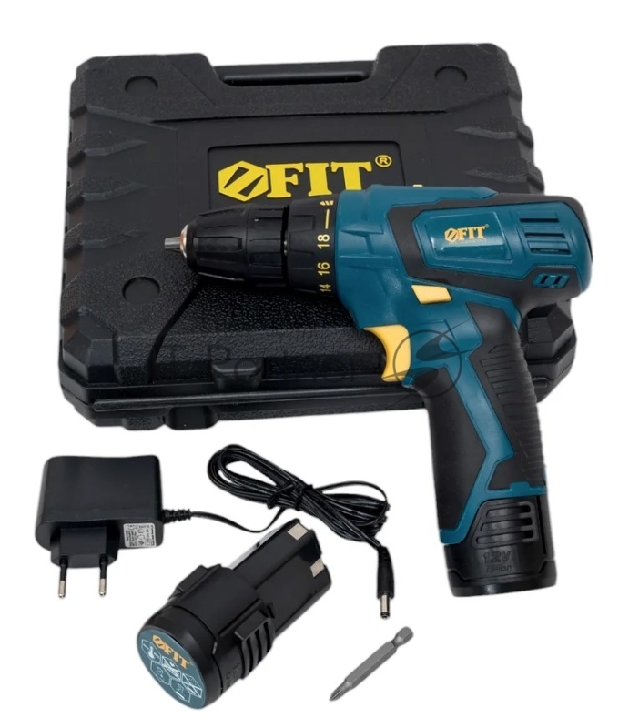 Дрель-Шуруповерт акк. 12 В, 0-350/1100 об/мин, 20 Нм, 2 (Li-Ion) 1,3 Ач, 1 ч., рез. накл., кейс