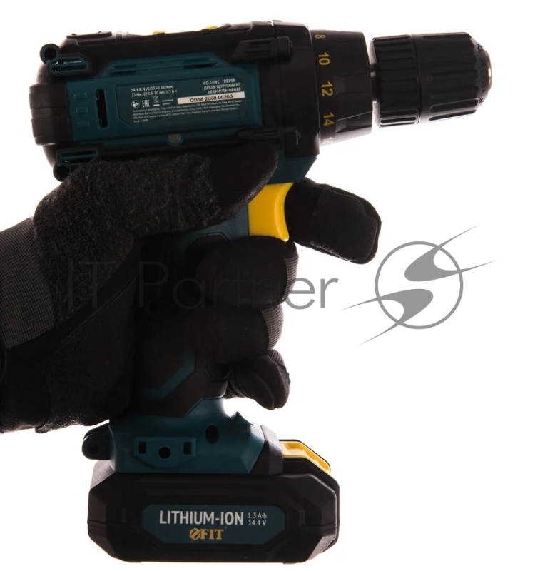 Дрель-Шуруповерт акк. 14,4 В, 0-450/1550 об/мин, 23 Нм, 2 (Li-Ion) 1,3 Ач, 1,5 ч., рез. накл., кейс