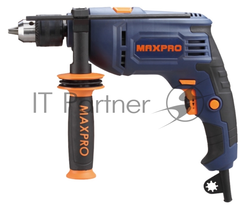 Дрель ударная MAX-PRO 600 Вт, 0-2800 об/мин, ключевой патрон 1,5-13 мм, 1,6 кг, антивибрационная ручка, резиновые вставки, кор.