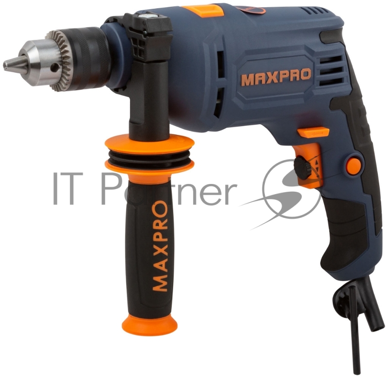 Дрель ударная MAX-PRO 600 Вт, 0-2800 об/мин, ключевой патрон 1,5-13 мм, 1,6 кг, антивибрационная ручка, резиновые вставки, кор.