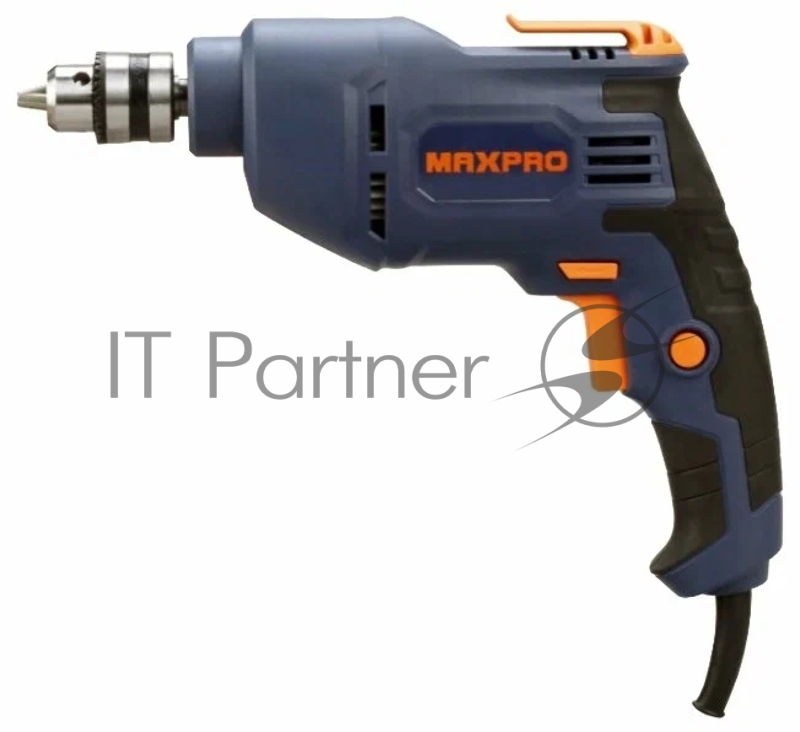 Дрель электрическая MAX-PRO MPED400V 400 Вт, 0-2700об/мин, ключевой патрон 0,8-10мм, 1,2 кг, резиновые вставки, кор.