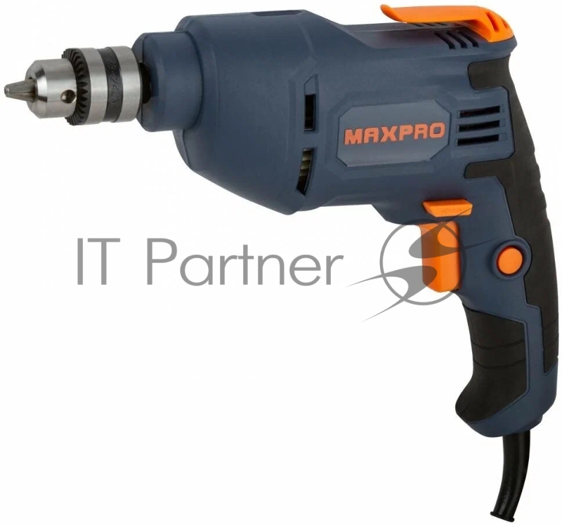 Дрель электрическая MAX-PRO MPED400V 400 Вт, 0-2700об/мин, ключевой патрон 0,8-10мм, 1,2 кг, резиновые вставки, кор.