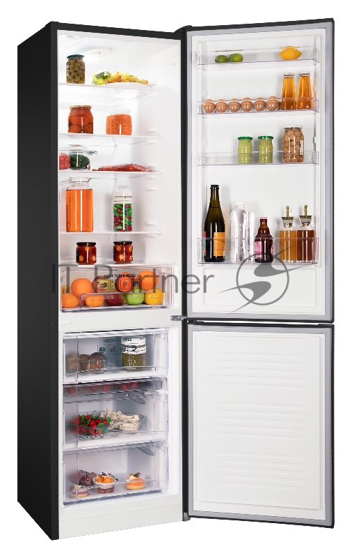 Холодильник Nordfrost NRB 154 B черный матовый двухкамерный 238/115 л морозилка снизу