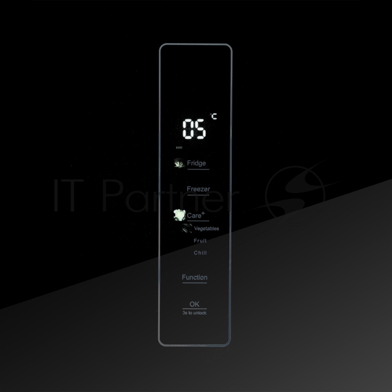 Холодильник Centek CT-1744 NF Black Glass total NF <415л (148л/267л)> 782х630х1825мм, Стекло, 4 дв