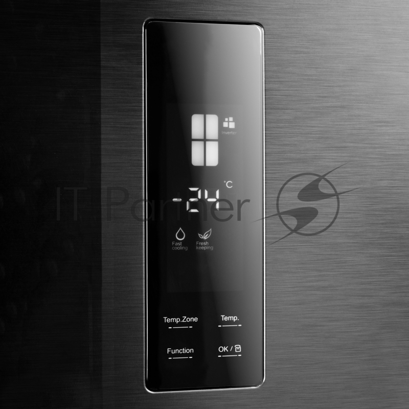 Холодильник Centek CT-1749 NF INOX INVERTER No-Frost<434л (154л/280л) > 785х717х1815мм(ДхШхВ), А++