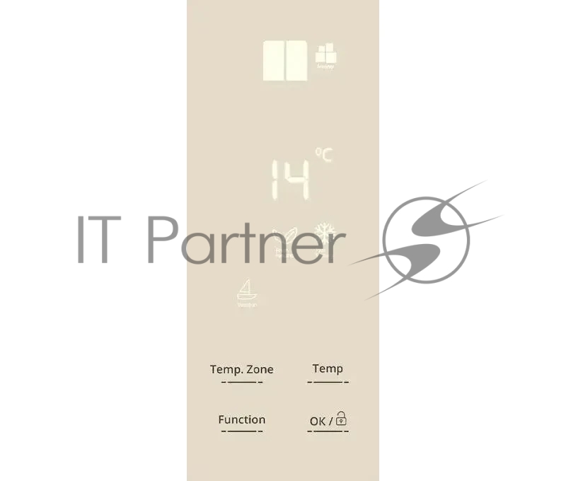 Холодильник Centek CT-1750 NF Beige INVERTER No-Frost<434л (154л/280л) > 785х717х1815мм(ДхШхВ), А++