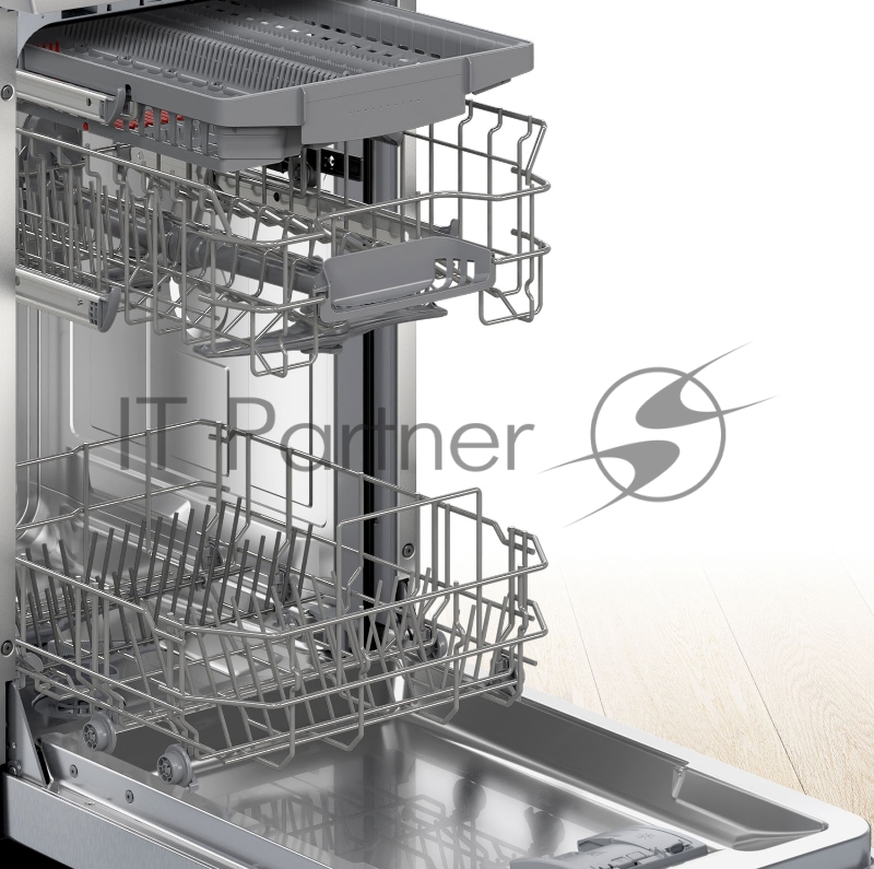 Отдельностоящая посудомоечная машина Bosch, 45 см, 10 комплектов, 5 программ, электронное управление, дисплей, отсрочка старта, уровень шума 46 дБ, энергоэффективность А+, цвет белый