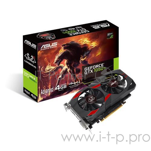 Видеокарта ASUS GeForce GTX 1050 Ti 4ГБ CERBERUS-GTX1050TI-A4G (GeForce GTX 1050 Ti, DDR5, DVI, HDMI, DP) (PCI-E)