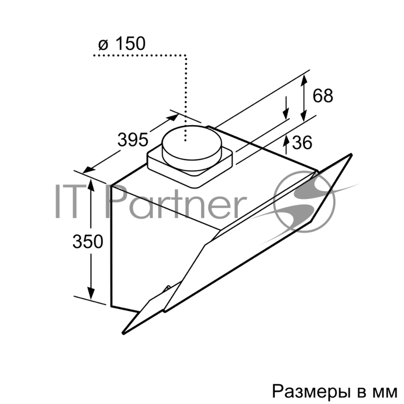Вытяжка для настенного монтажа Bosch DWK065G20T Наклонная, 530м3/ч, 60см, цвет: белый