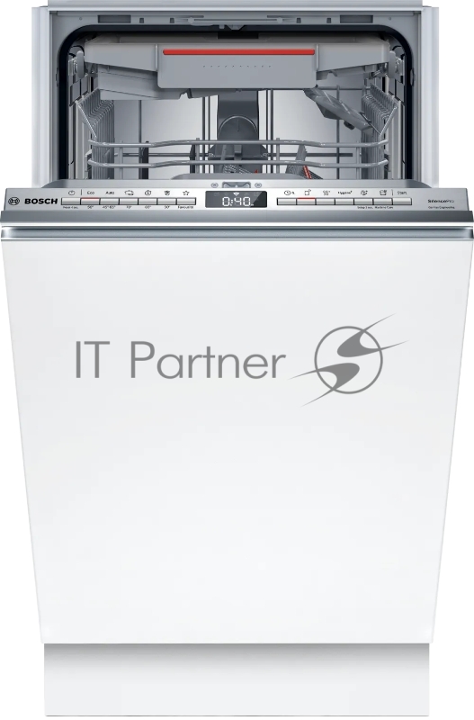 Встраиваемая посудомоечная машина Bosch, 45 см, 10 комплектов, электронное управление, дисплей, энергоэффективность А+, уровень шума 48 дБ, цвет белый