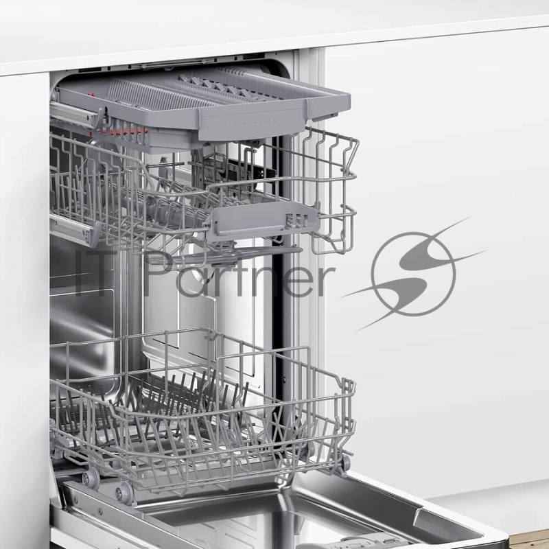 Встраиваемая посудомоечная машина Bosch SPV4EMX10E загрузка на 10 комплектов посуды, электронное управление, 6 программ, 44.8x55x81.5 см, нержавеющая сталь цвет, сушка: с открыванием дверцы/с теплообменником, индикация на полу: луч