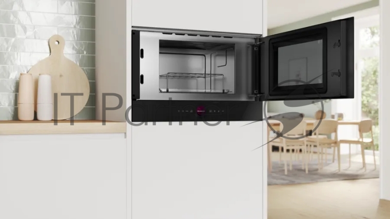 Встраиваемая микроволновая печь Bosch BER7321B1 900Вт, 5 режимов, кварцевый гриль,инвертер, 21 л, черный, петли справа