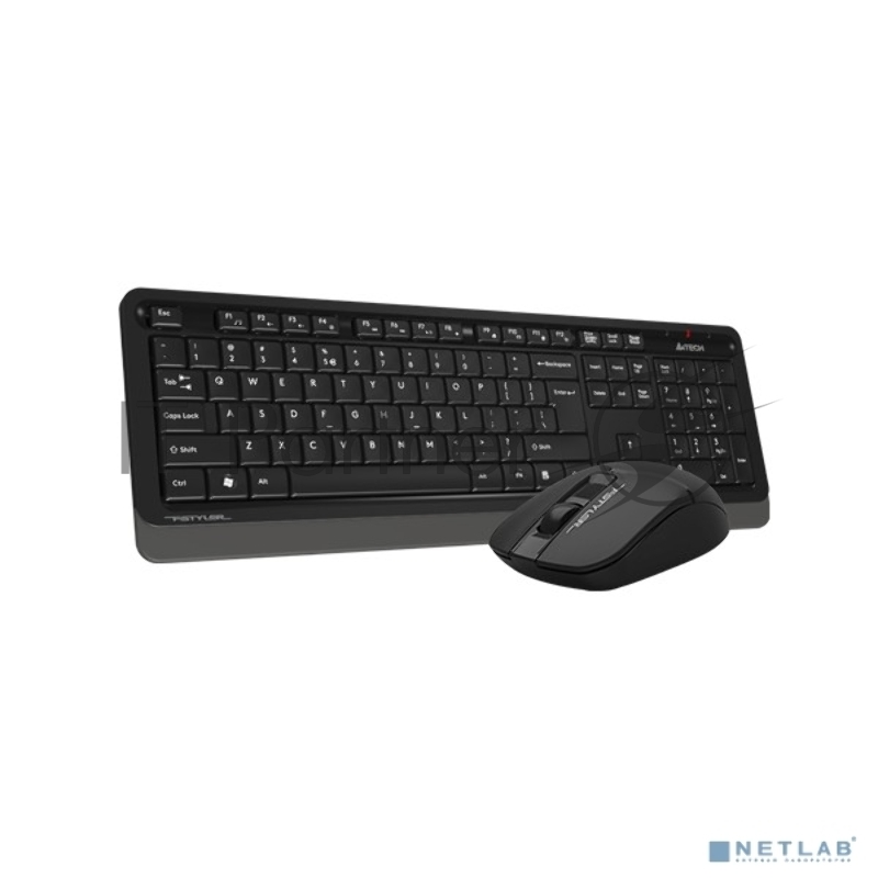 Клавиатура + мышь A4Tech Fstyler FG1012 клав:черный/серый мышь:черный USB беспроводная Multimedia