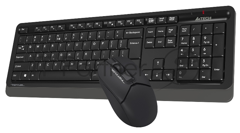 Клавиатура + мышь A4Tech Fstyler FG1012 клав:черный/серый мышь:черный USB беспроводная Multimedia