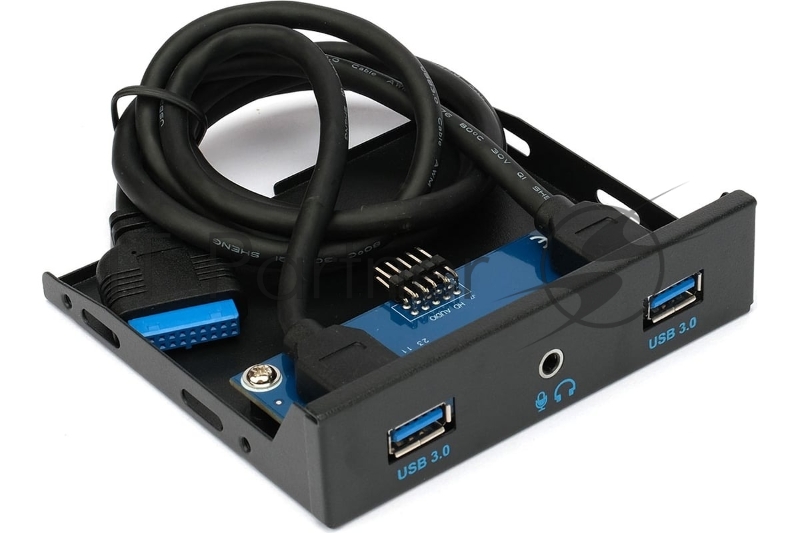 Планка USB 3.0 на переднюю панель 3.5 Gembird, FP3.5-USB3-2A-HDA, 2xUSB-A 3.0 + 1xHD audio