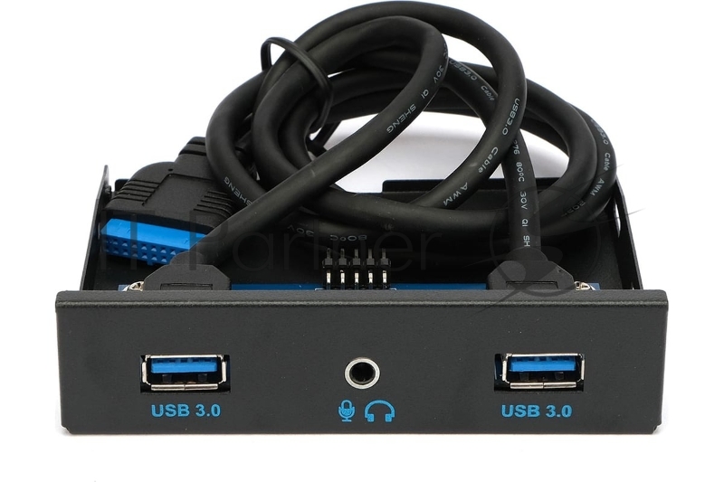 Планка USB 3.0 на переднюю панель 3.5 Gembird, FP3.5-USB3-2A-HDA, 2xUSB-A 3.0 + 1xHD audio