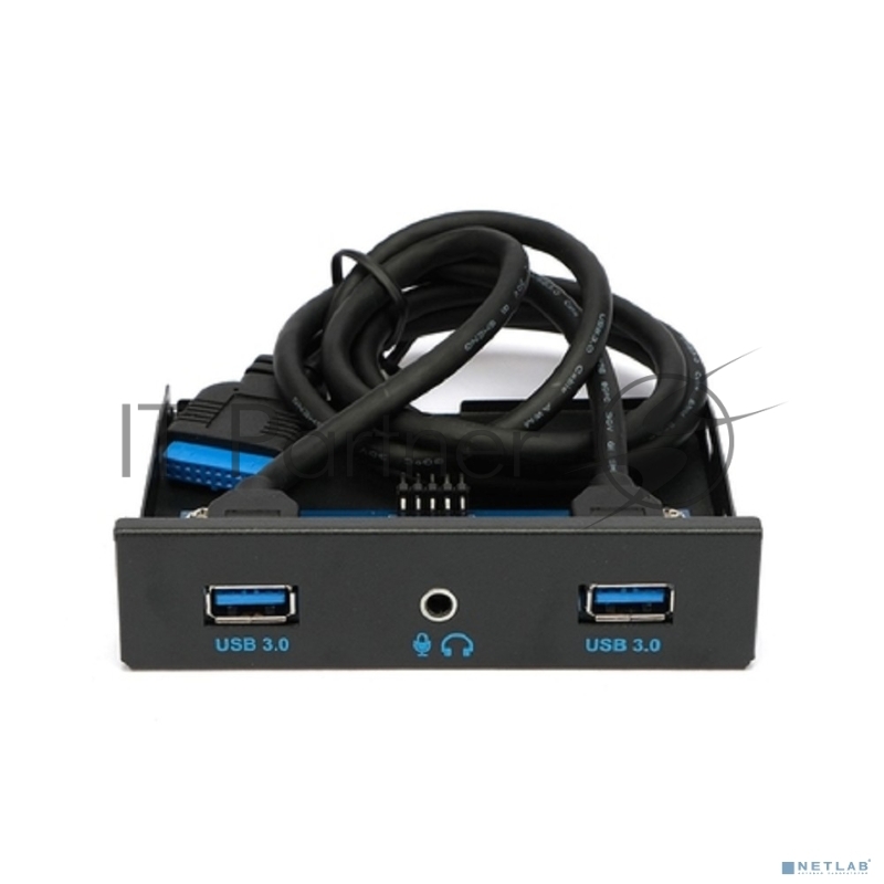 Планка USB 3.0 на переднюю панель 3.5 Gembird, FP3.5-USB3-2A-HDA, 2xUSB-A 3.0 + 1xHD audio