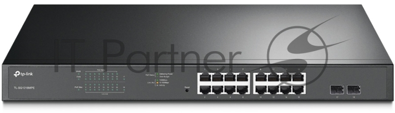 Коммутатор 16-Port Gigabit Easy Smart PoE+ Switch with 2 SFP EUplug