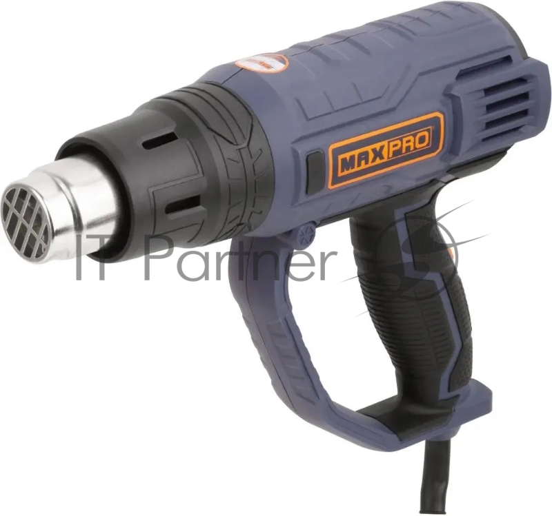 Фен технический MAX-PRO MPHG2001 2000 Вт, 60/350/600°C, 500 л/мин, 0,76 кг, резиновый кабель, резиновые вставки, кор.